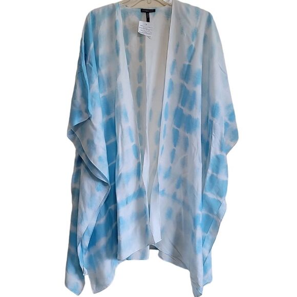 Southern Shirt  Blue and White Tie Dye Kimono  Sz One Size - Picture 6 of 9